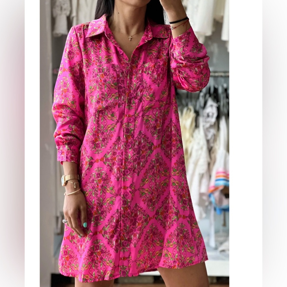 Pink Shirt Dress NWOT